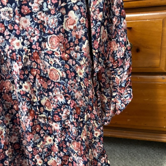 Maurices Floral Long Sleeve Dress - Pink and Blue - Picture 3 of 6